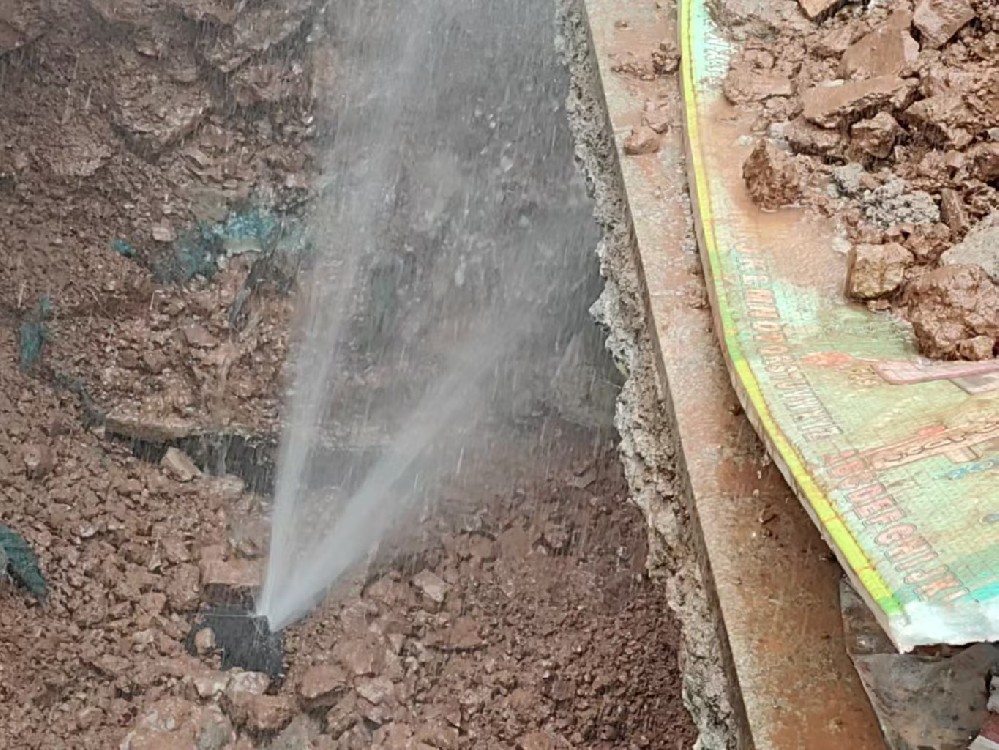 新建区消防水管漏水检测定点开挖